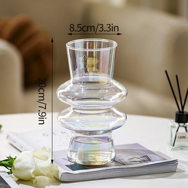Retro Glass Vase Flower Vase Decoration Home Decoration Flower Bottle Vase for Flowers Wedding Table Decor Home Desktop Decor