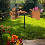 NEW Handmade Metal Drummer Windmill Garden Statue Metal Guitar Wind Spinner Decorative Power Rock Art for Lawn Porch Yard Decor