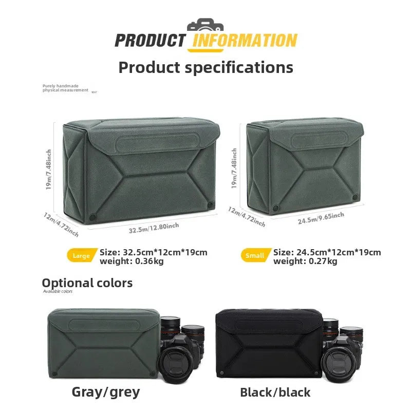 Multi-purpose camera inner bag, mirrorless camera protective case, DSLR inner bag, portable lens photography camera bag