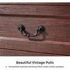 5 Drawer Dresser for Bedroom Farmhouse Cherry Wood Chest of Drawers for Bedroom Dresser, Rustic 46" Tall Wide Drawers Dressers