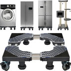 Mobile Appliance Pedestal - Double Pipe Fridge & Washer Stand w/ Wheels