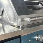 Customized Modular Outdoor Kitchen Station BBQ Island Set with Storage Shelves Heavy Duty Metal Frame for Patio Deck