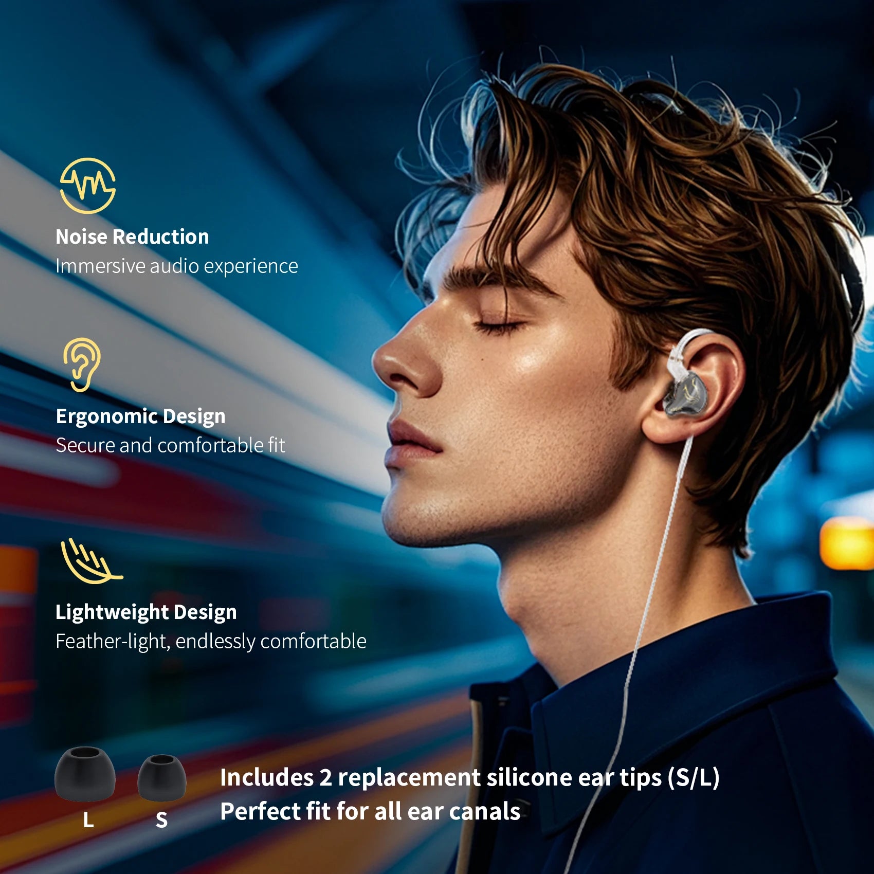 KBEAR Phoenix 10mm DD with Double Magnet Headphone with 3.5mm/Type-c In Ear Earphones Noise Cancelling HIFI Sport Gaming Headset