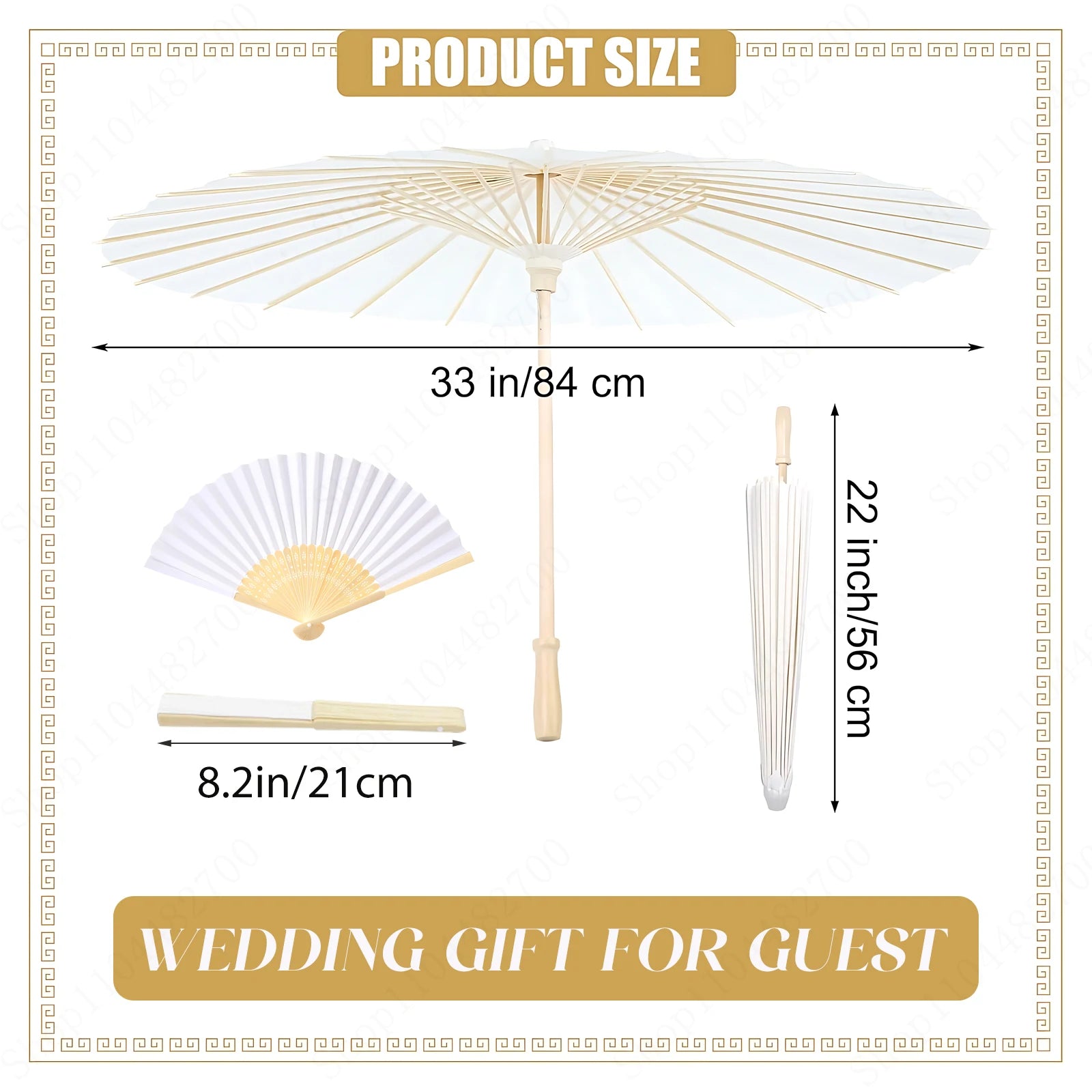 6-120Pcs 33inch Paper Umbrellas for Wedding Guest White Paper Parasol Umbrellas for Guests Wedding Photography Props with Fans