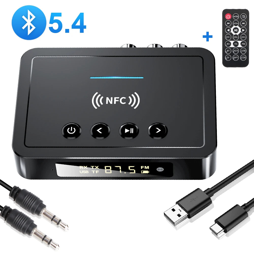 Rechargeable Remote Controller 3.5mm AUX/RCA/USB U Disk/TF Input M6 Digital Adapter Bluetooth Receiver Transmitter Bluetooth 5.4