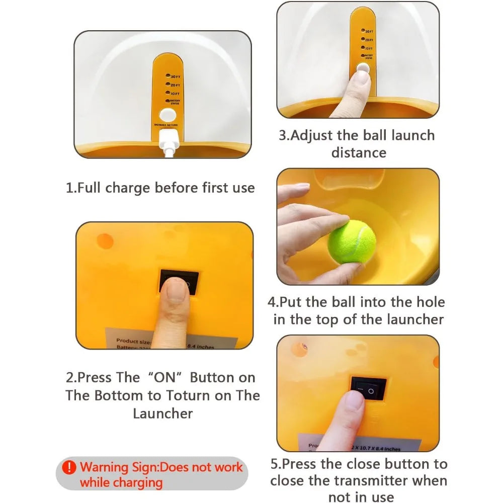 Dog Ball Launcher with 12 Tennis Balls - Automatic Fetch & Training Toy | AlluCanFind
