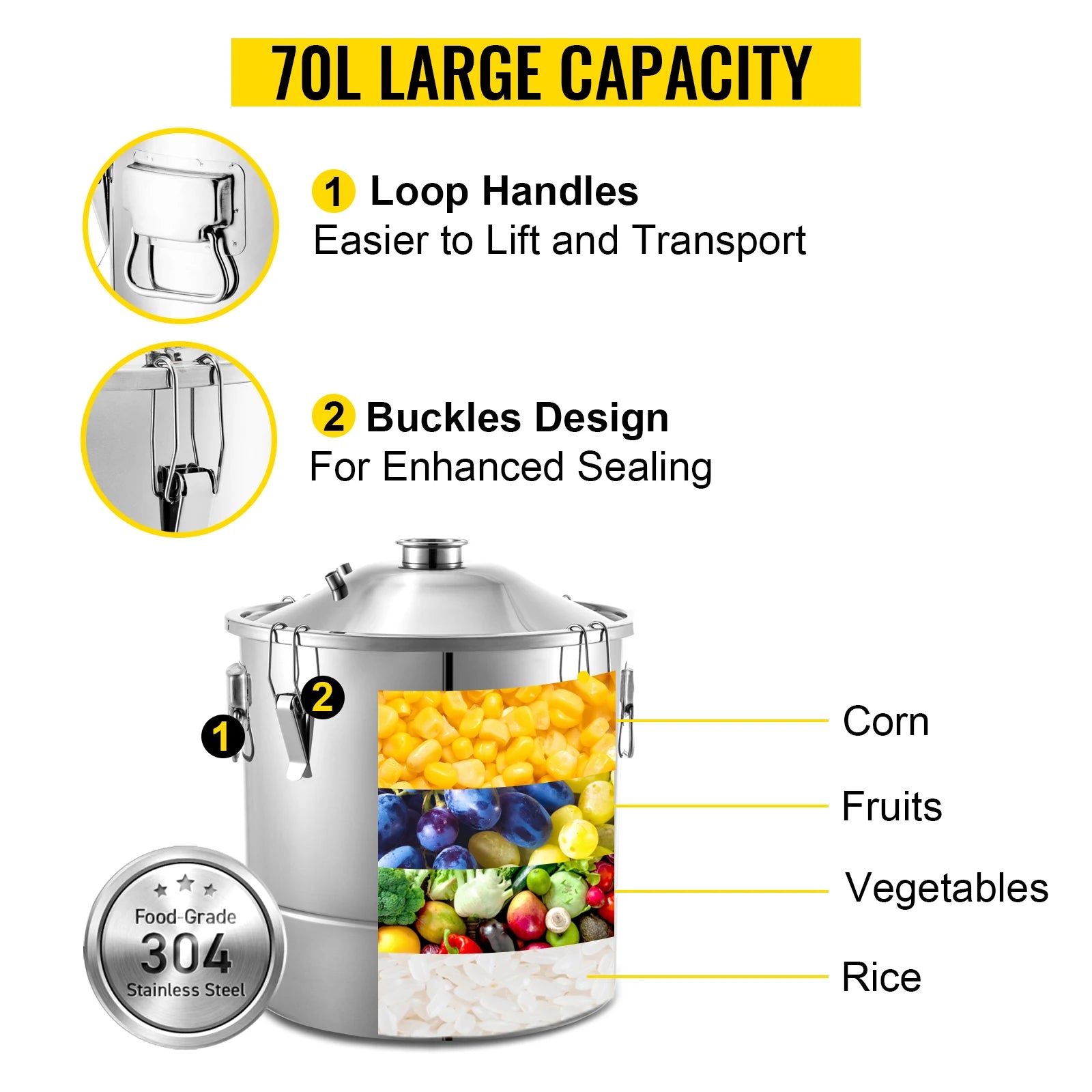 SucceBuy 20L 30L 50L 70L Alcohol Distiller Machine Beer Brewing Equipment Wine Moonshine Apparatus Dispenser Kit Home Appliance