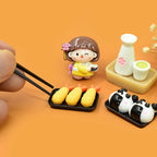 Decorative Toy 1:6 Dinner Plate, Bowl, Chopsticks, Tray for Dollhouse Kitchen: Miniature Model Set