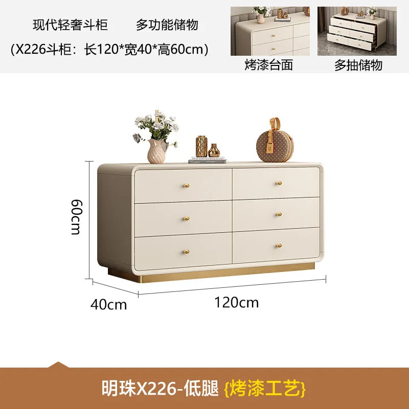 Dresser, chest, storage cabinet, integrated solid wood simple dressing table, cream wind bedroom corner retractable dressing