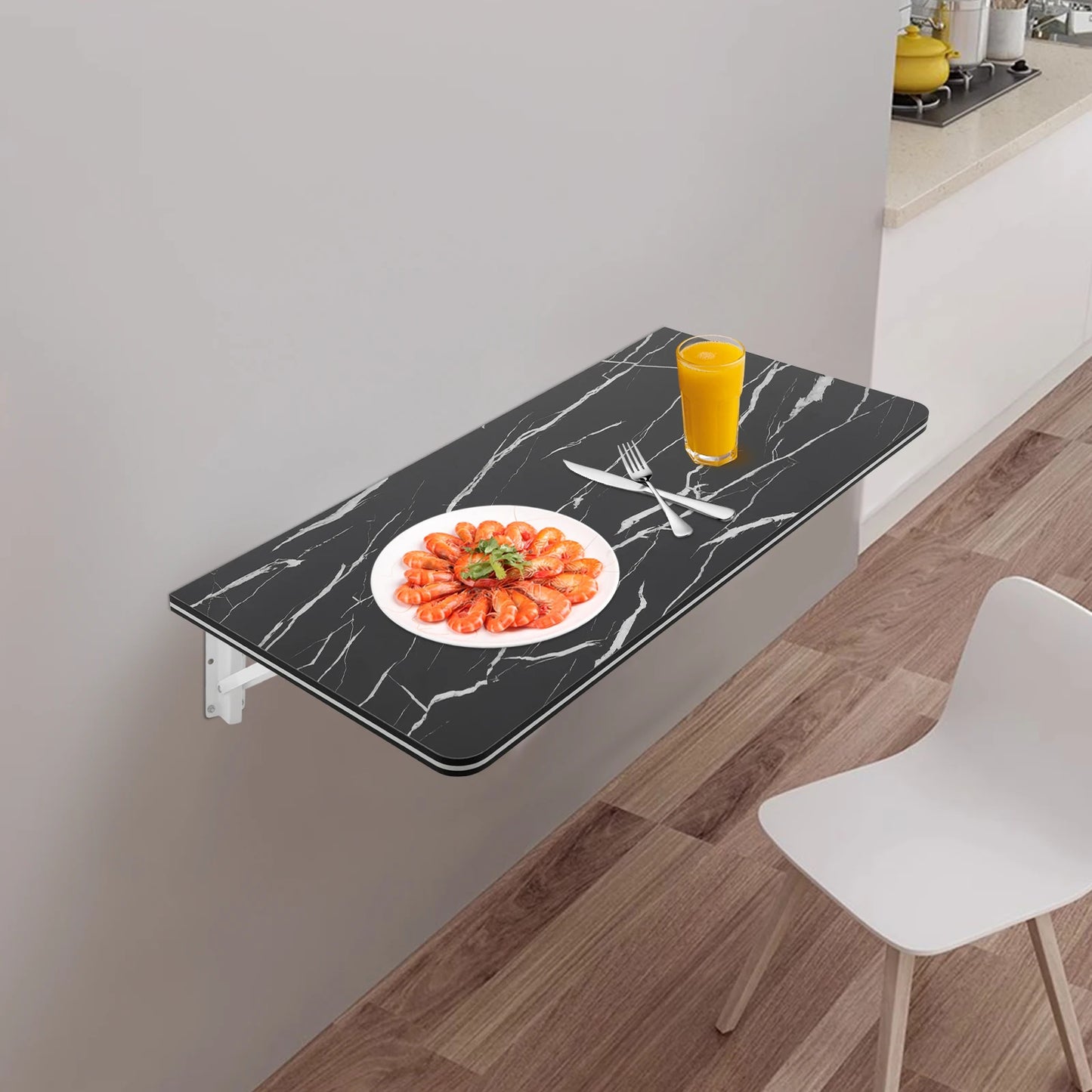 Rust-Proof Wall-Mounted Folding Table Easy to Clean Wall Mounted Folding Table for Bedroom/Living Room/Study/Kitchen