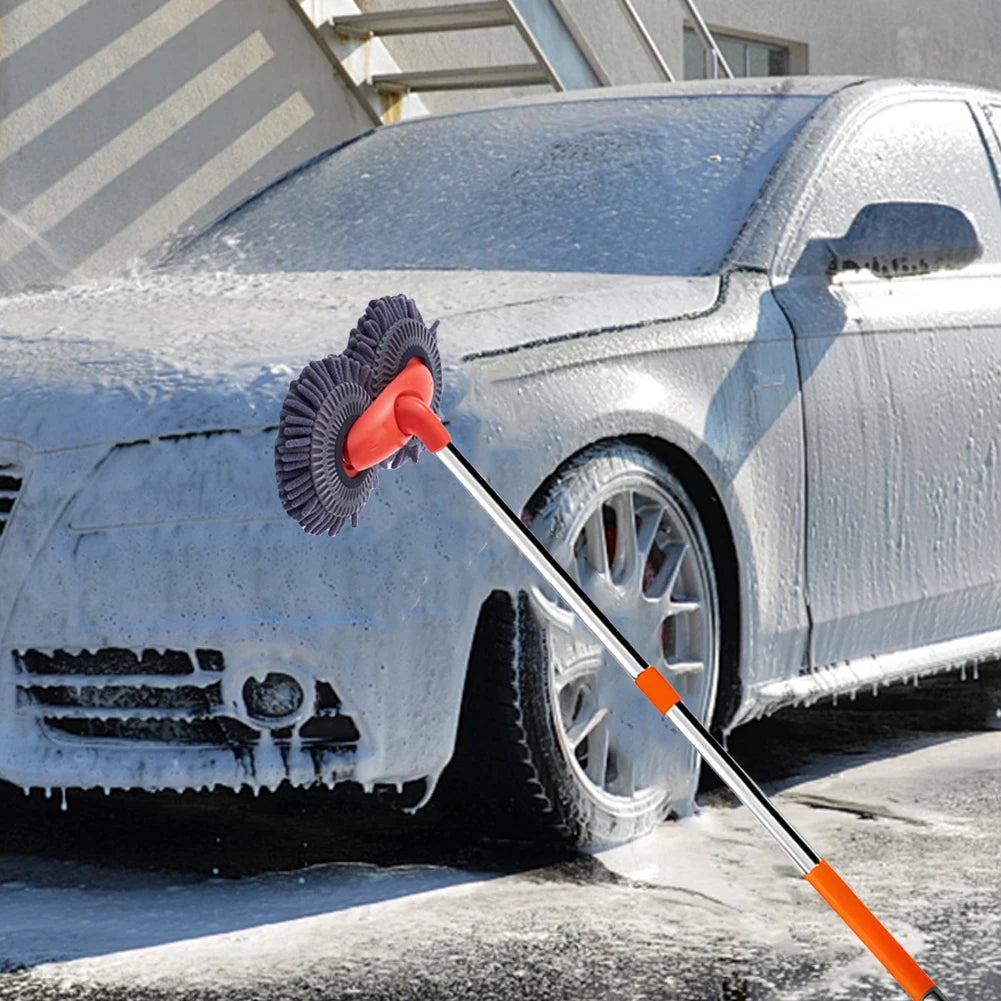 Foam Wash Brush Double Brush Head Stretching Handle Car Mop Long Handl