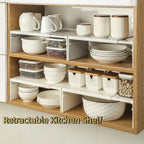 Plastic Retractable Kitchen Shelf Non-slip Space Saving Dish Shelf Minimalist Adjustable Seasoning Bottle Storage Rack Wardrobe