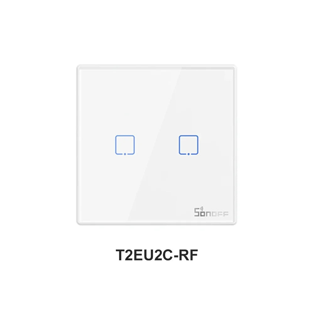 SONOFF T2EU-RF 433MHz Wireless Stick-on Smart Wall Switch Two-Way RF Remote Control Works With SONOFF TX/RFR2/4CHPROR3