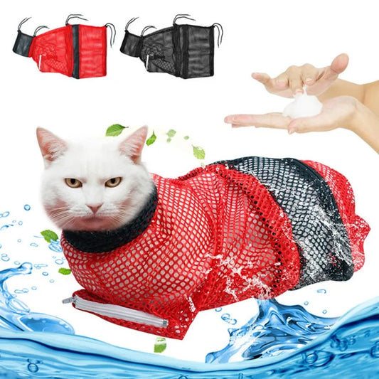 Adjustable Cat Bathing & Grooming Bag - Anti-Scratch Restraint for Nail Trimming & Ears Clean | AlluCanFind