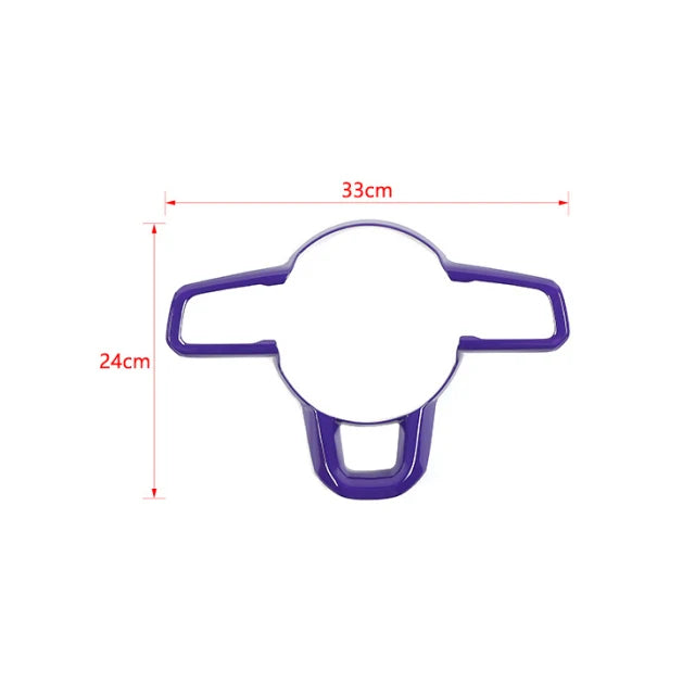 JIDIXIAN fit for Jeep Wrangler JL for Gladiator JT 2018 2019 2020 2021 2022 2023 2024 Car Steering Wheel Decoration Panel Cover