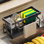 Kitchen Stainless Steel Sink Drain Rack Sponge Storage Faucet Holder Soap Drainer Towel Rack Shelf Organizer Kitchen Accessories