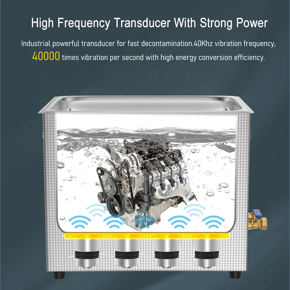 Ultrasonic Cleaner 1L 2L 3L 6L 10L 22L 30L Ultrasonic Bath EU UK Plug Portable Heated 600W Cleaning Washing Ultrasound Machine
