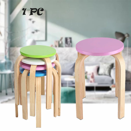 Anti-Slip Bent Wood Stacking Stool Candy Color Home Furniture Kids Room Decor Bentwood Stool Home Stool Stool Wooden Stool