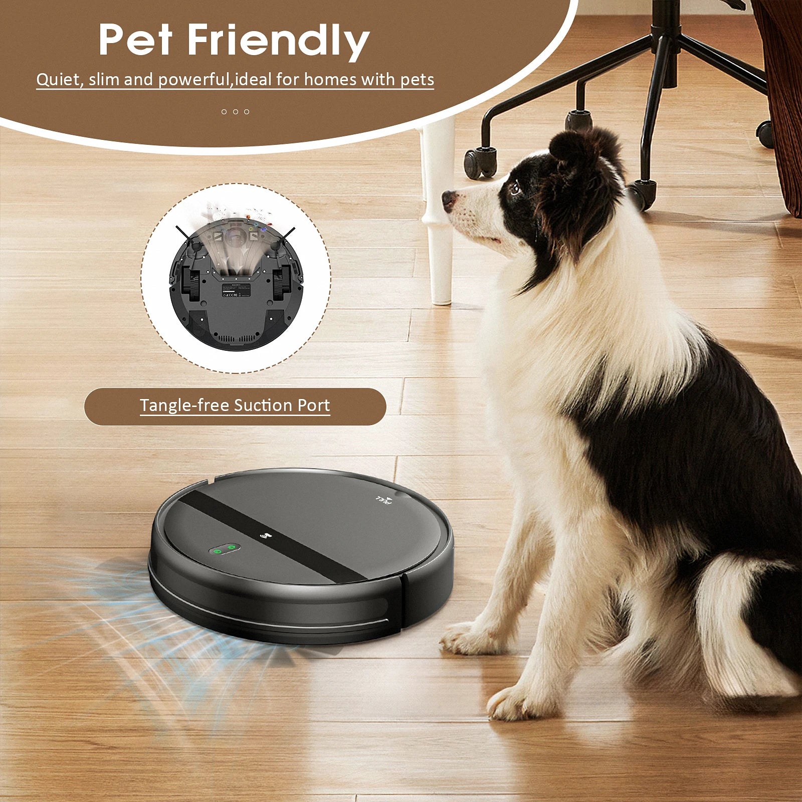 RAYFURN G20 Robotic Vacuum 6000Pa Auto-Charge/Vacuum-Mop 2-in-1 Programmable Cleaner Hardwood/Tile/Carpet Smart Cleaning System