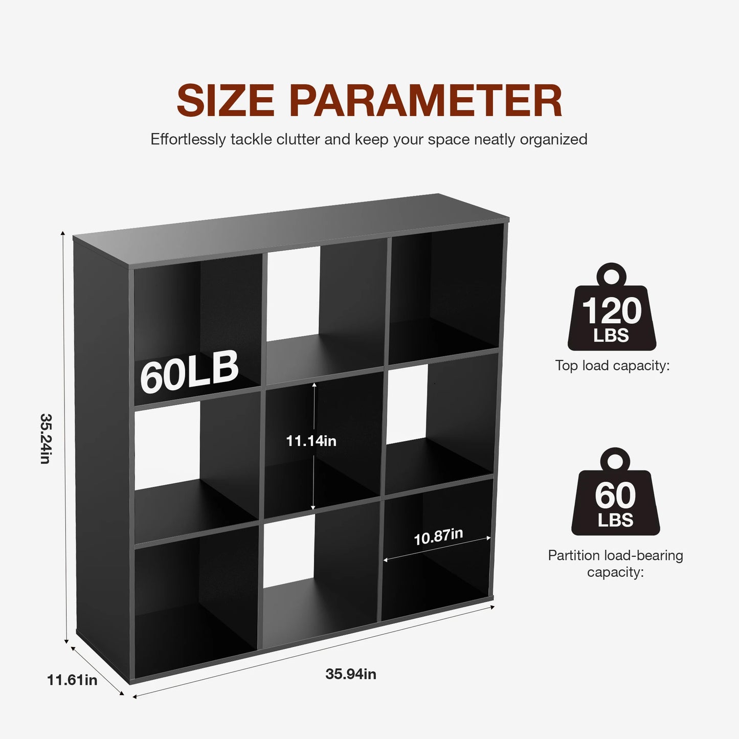 JHK 9 Cube Storage Organizer Wooden Shelf Bookcase Open Bookshelf for Living Room and Home Office Display Storage Bookcase