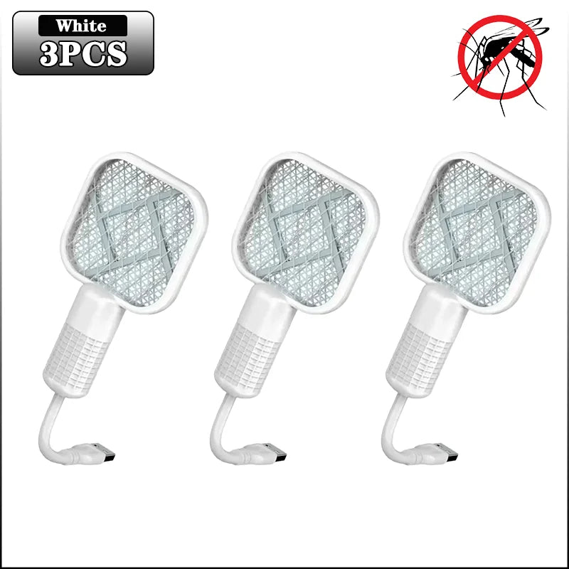 Electric Mosquito Swatter UV Light Bug Zapper Rechargeable Fly Killer Insect Racket Portable Outdoor Pest Control for Camping