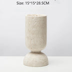 New Chinese Style Yellow Travertine Candle Holder - Elegant Home Decor for Living Room, Coffee Table, Dining Table & Model House