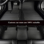Striped Pu Leather Customized 5D Car Floor Mat for Alfa Romeo Giulia 2015-2021 Stelvio 2016-2021 Interior Accessories Carpet