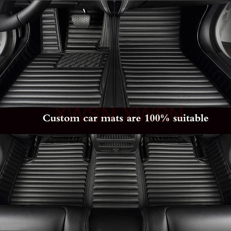 Striped Pu Leather Customized 5D Car Floor Mat for Alfa Romeo Giulia 2015-2021 Stelvio 2016-2021 Interior Accessories Carpet