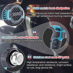 Hikity 18V Heat Gun Shrink Wrapping Tool Hot Air Gun Air Dryer Soldering Thermal Blower with Temperature Control for Soldering