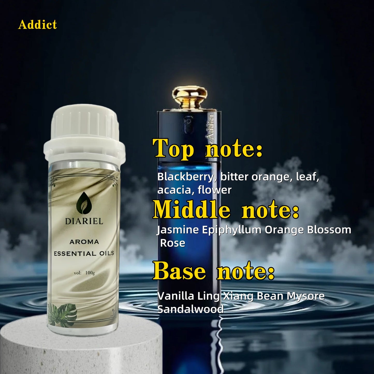 Diaurelle 100ML flower Aromatherapy For Diffuser Hotel Collection Fragrance Oil Pure Nature Plant Extract Aroma Essential Oil