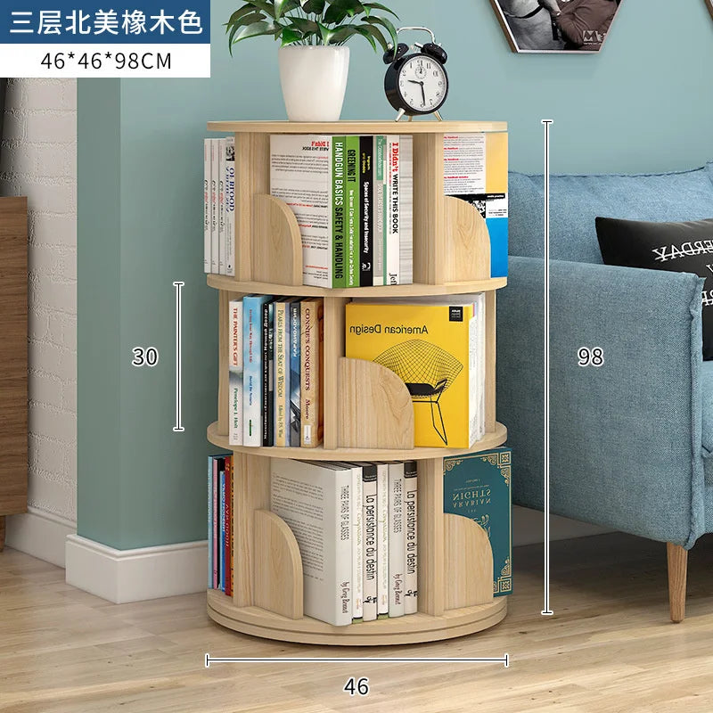 Rotating bookshelf children's picture book stand simple household space saving simple landing student creative storage bookcase