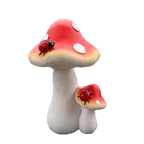 Outdoor Simulation Mushroom Red Umbrella White Pole Resin Decoration items Garden Balcony Lawn Accessories Home Furnishing Decor