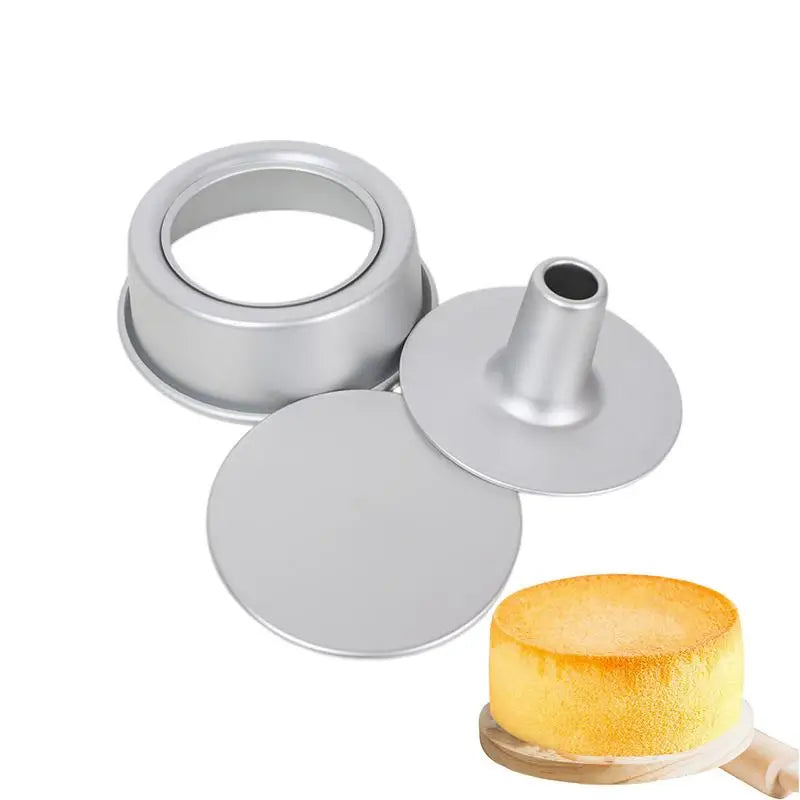 Round middle hole Alloy Chiffon Cake toast bread Pan Removable Bottom Hollow Chimney Mold DIY Baking Tools bake Model Bread box