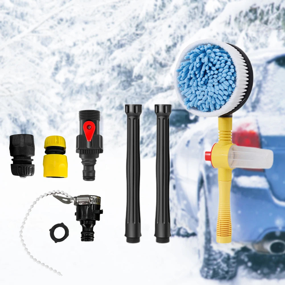 Car Cleaning Brush Long Handle Wash Foam Brush Adjustable Automatic Ro