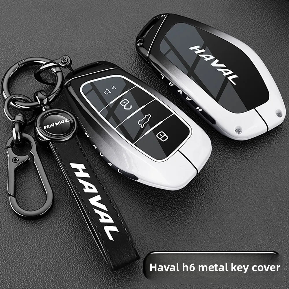 Leather Car Key Case Cover for Great Wall Haval H6 2024 H9 2024 H2 M6 Cool Dog Plus Owl Dragon MAX F7 F7X F7H H8 H3 Accessories