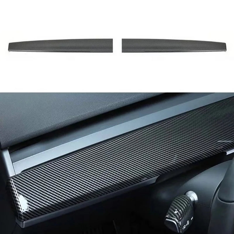 for Tesla Model Y 3 ABS Carbon Fiber Center Console Wrap Cover Kit Dashboard Armrest Door Side Trim Sticker Interior Accessories