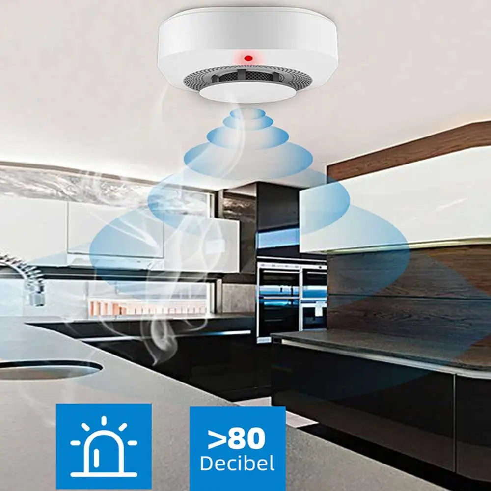 PGST Wireless Smoke Detector 433MHz Fire Alarm Sensor Home Security Alarm System Connects to Alarm Host