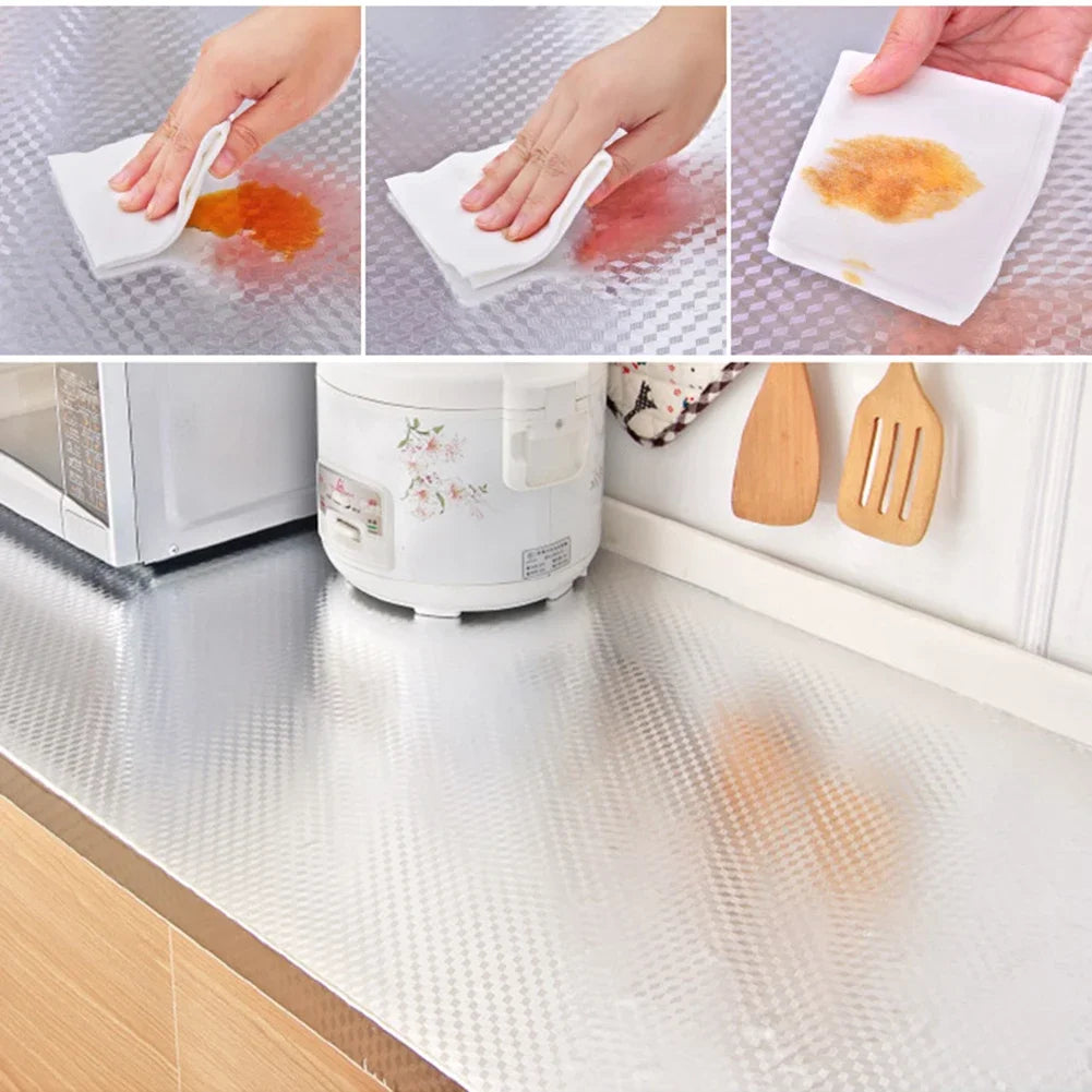 Oil-Proof Waterproof Kitchen Stickers Self Adhesive Fireproof Dehumidification Mildew-Proof Sticker For Furniture Kitchen Gadget