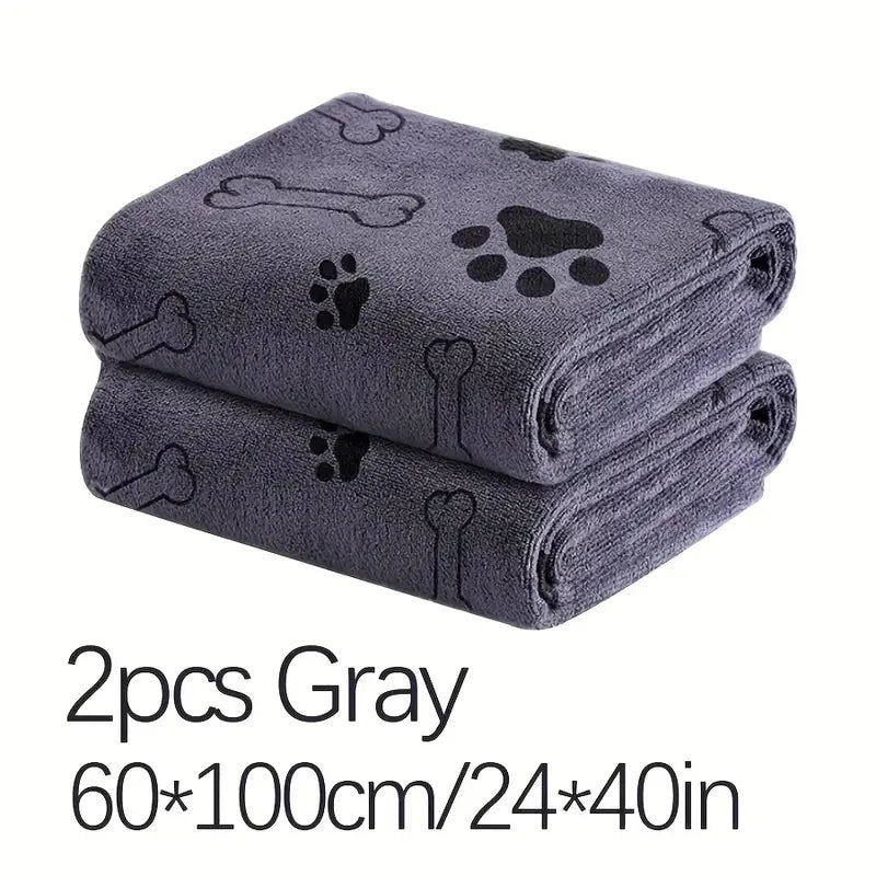 2-Pack Soft Microfiber Dog Towels - Quick Dry, Super Absorbent for Pet Bath & Grooming | AlluCanFind