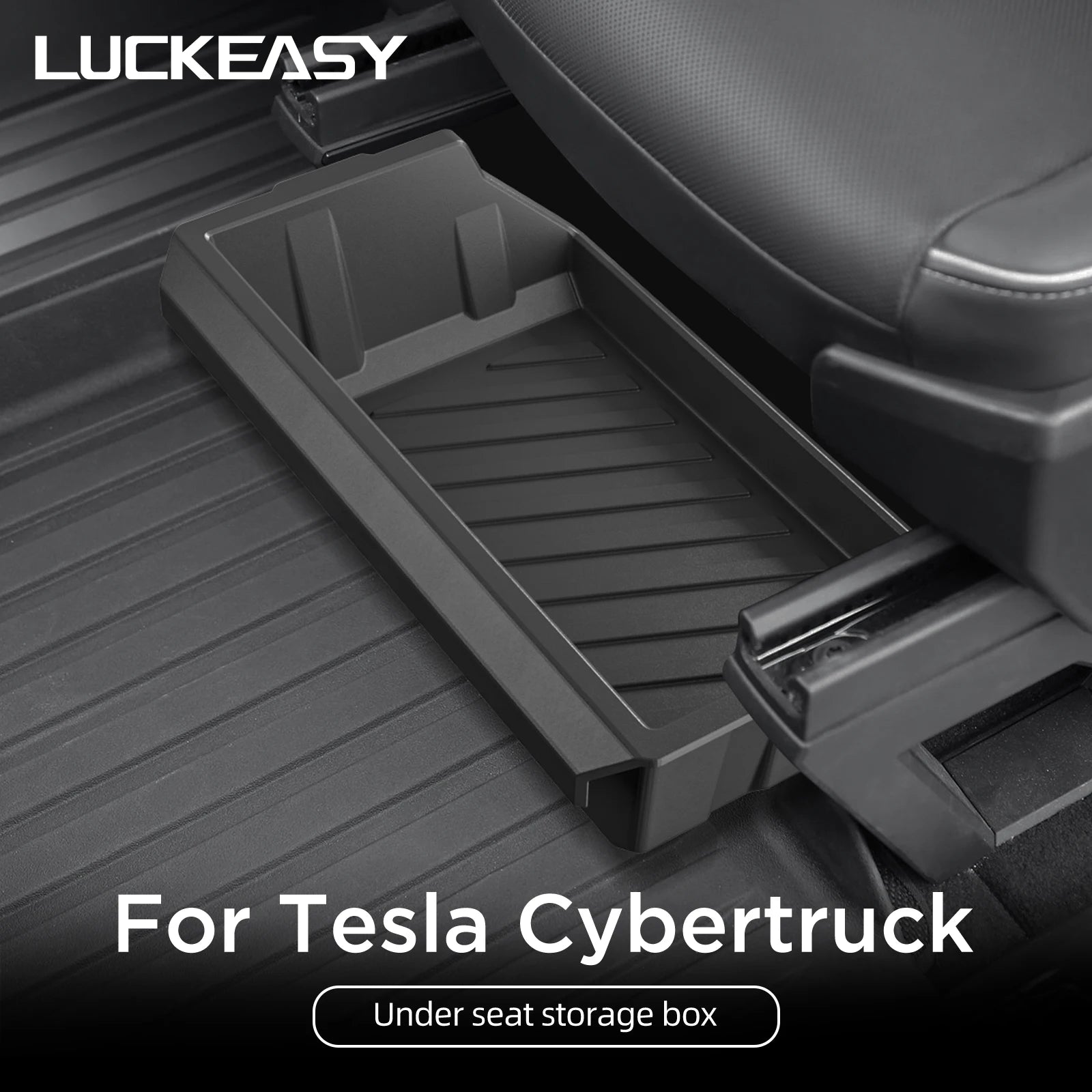 for Tesla Cybertruck Under Seat Storage Box Car Accessories Drawer Type Organizer Storage Front Seat Lower Box Case 2024-2025