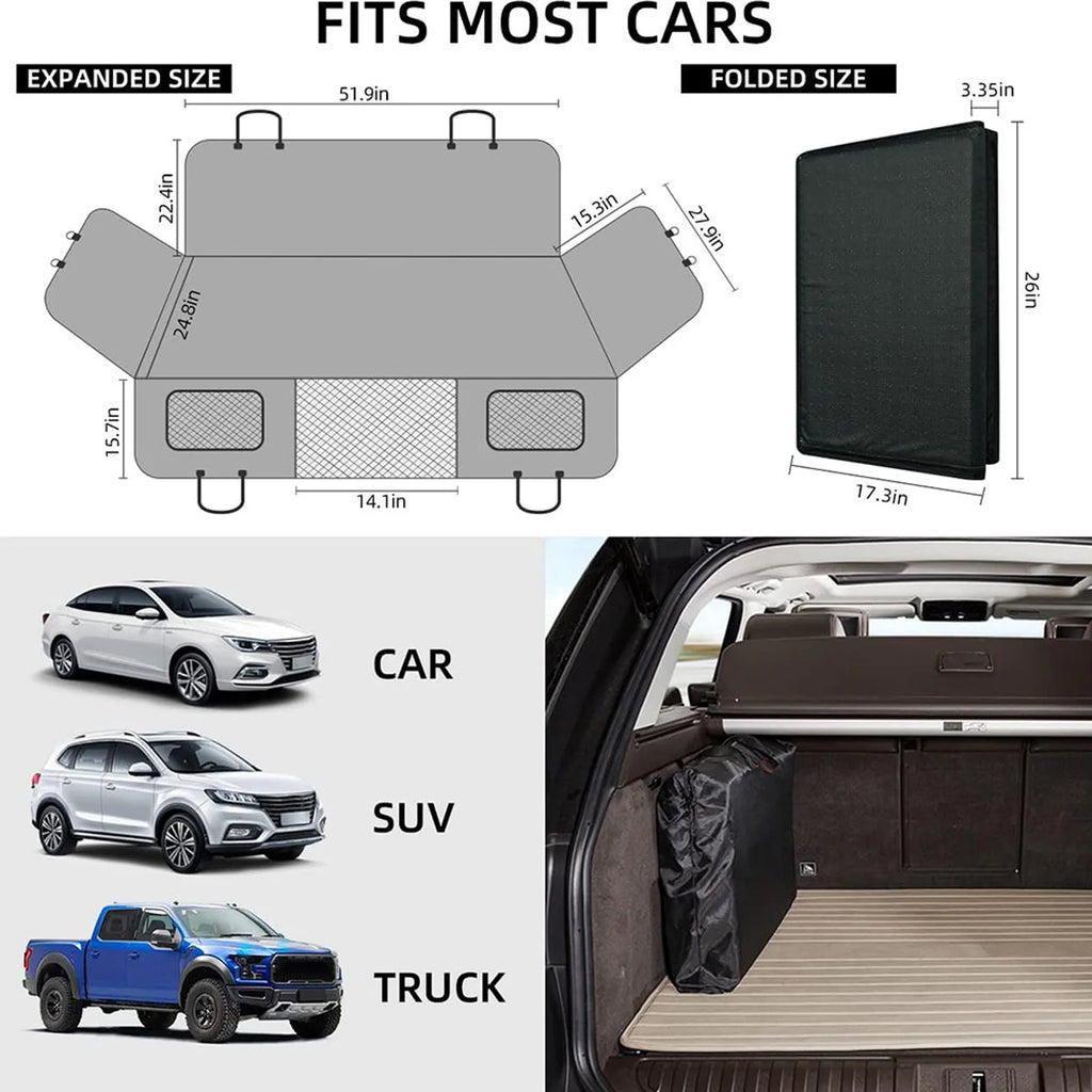 Pet Car Seat Protector Anti Slip Waterproofing Dog Car Seat Cover 600D Oxford Cloth Reinforced Stitching with Straps for Travel