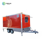 Customized Large Mobile Kitchen Fast Food Trailers with Full Kitchen Equipment Wheels 220v Fiberglass for Ice Cream Sale
