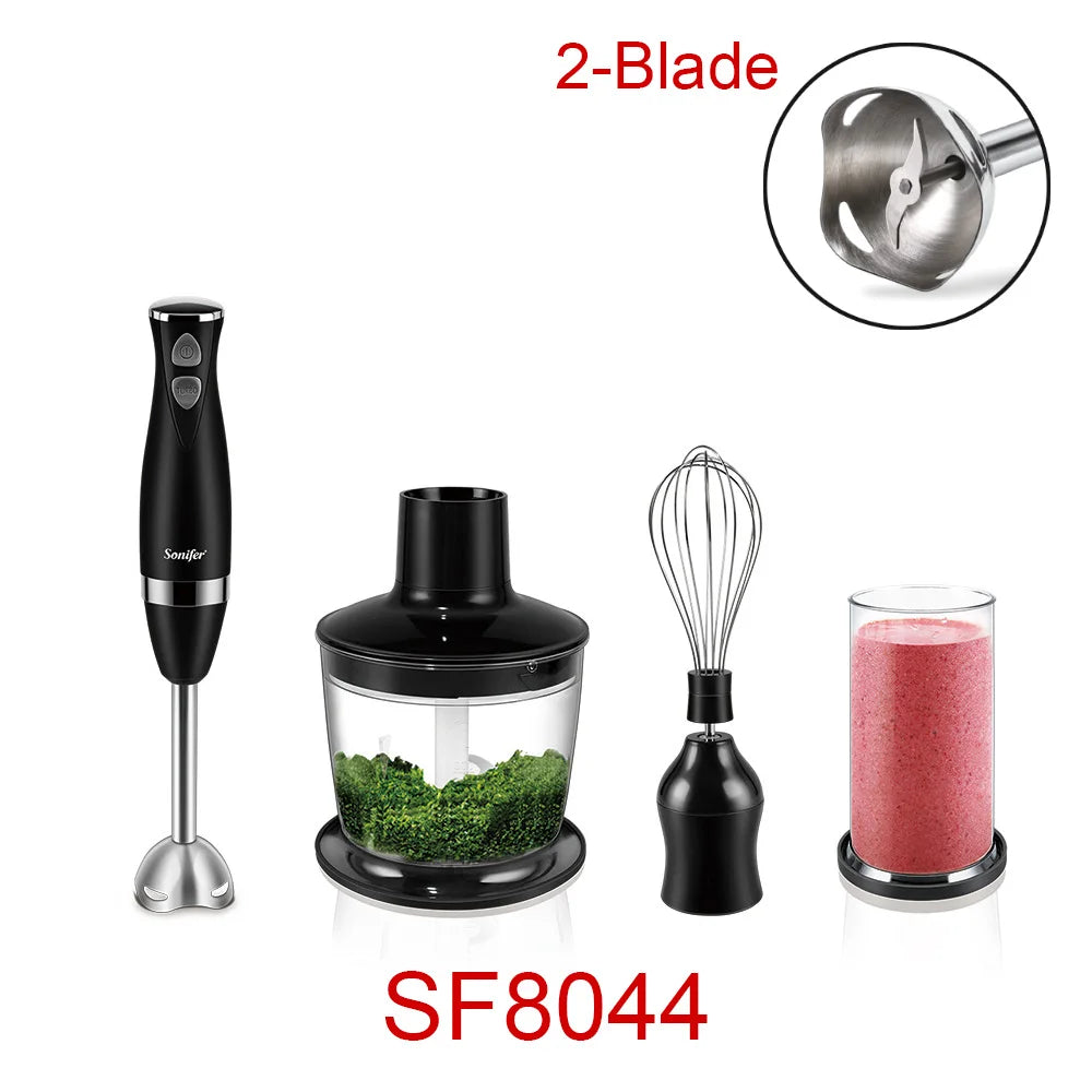 Stainless Steel Hand Blender 3 In 1 Immersion Electric Food Mixer With Bowl Kitchen Vegetable Meat Grinder Chopper Whisk Sonifer