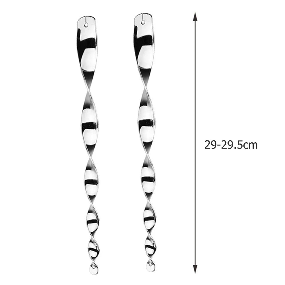 12-60pcs Bird Repellent Reflective Rods 30cm Scare Birds Repeller Wind Spiral Rotating Rod Hanging Ornaments Home Garden Decor