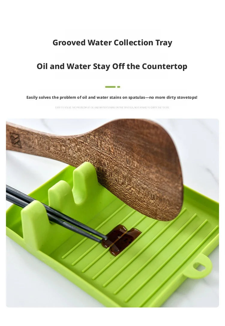 Multifunctional Kitchen Worktop Organiser: Spatula and Lid Holder, Ladle Rest and Chopstick Holder, Cabinet Shelf – 1-Piece Set