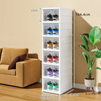 Shoe box for shoe storage 6 Layers Shoes Box Foldable Transparent Sneaker Storage Living Room Stackable free combination rack