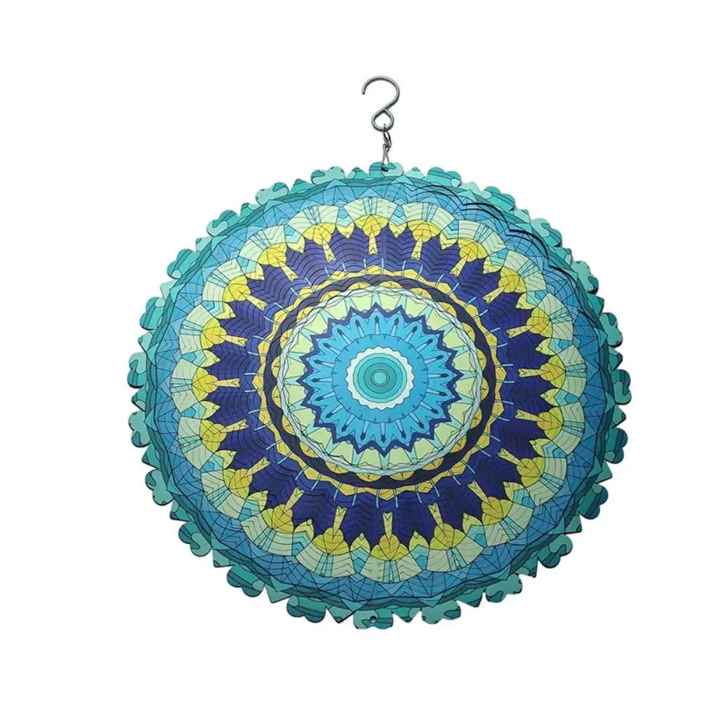Foldable Rotating Wind Chime 3D Color Wind Chime Mandala Wall Hanging Decor 3D Wind Spinner Art Windmill Outdoor Garden Pendant