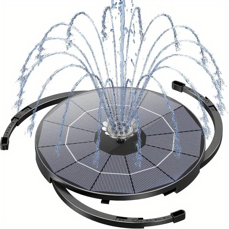 3.5W LED solar fountain pump with LED color light and 1500mah battery, 3 retractable supports for bird bath, pond, garden