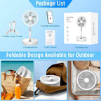 Wireless Folding Desk Fan Telescopic Outdoor Travel Camping Floor Low
