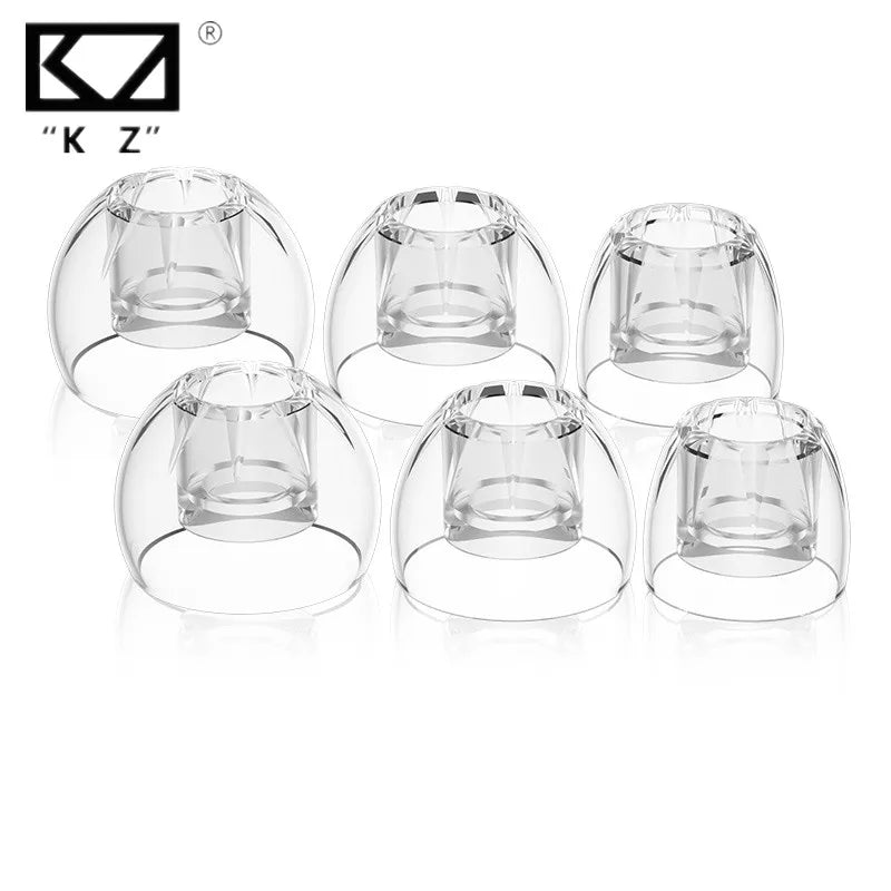 KZ LS01 IEM Ear Tips High-Transparency Liquid Silicone Earplugs High Soft S/M/L Size 3 Pair for Hifi In-Ear Monitor IEM Earphone